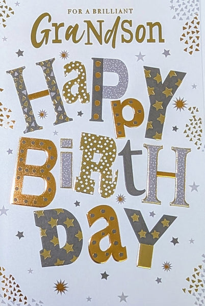 Grandson Birthday - Black & Gold