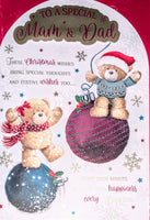 Mam & Dad Christmas - Cute Platinum Baubles