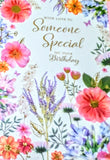 Someone Special Birthday - Traditional Big Pink Flowers