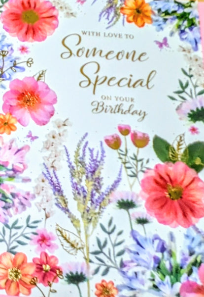 Someone Special Birthday - Traditional Big Pink Flowers