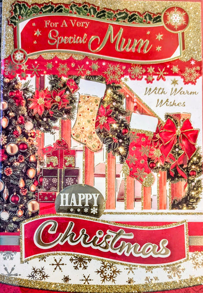 Mum Christmas - Traditional Stockings On Stairs
