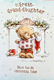 Great Granddaughter Christmas - Cute Bear Hanging Stockings