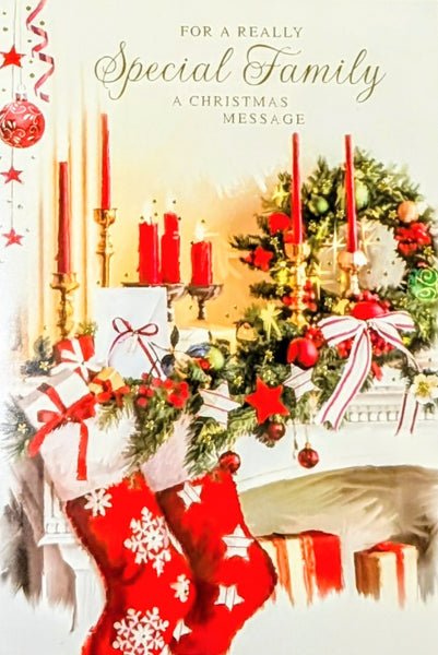 To All The Family Christmas - Traditional Candles & Stockings