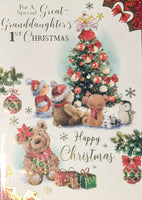 Great Granddaughter 1st Christmas - Cute Bears & Tree