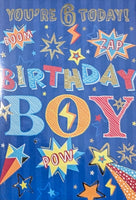 6 Boy Birthday - Blue Stars