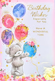 Open Female Birthday - Cute Bear With Balloons