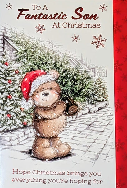 Son Christmas - Cute Bear Carrying Tree