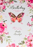 Open Female Birthday - Traditional Butterfly Words