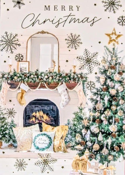 Open Christmas - Traditional Fireplace & Tree