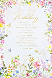 Open Female Birthday - Traditional Flowers & Words