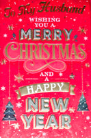 Husband Christmas - Large 8 Page Traditional Red