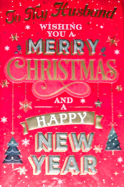 Husband Christmas - Large 8 Page Traditional Red