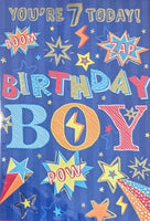 7 Boy Birthday - Blue Stars