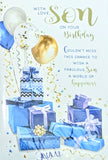 Son Birthday - Traditional Balloon & Boxes Words