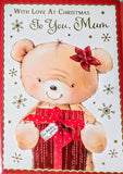 Mum Christmas - Cute Bear With Gift Box
