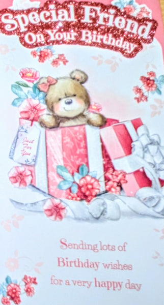 Friend Birthday - Slim Cute Bear In Gift Box