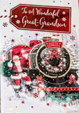 Great Grandson Christmas - Traditional Train & Santa