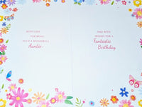 Auntie Birthday - Traditional Butterflies & Flowers