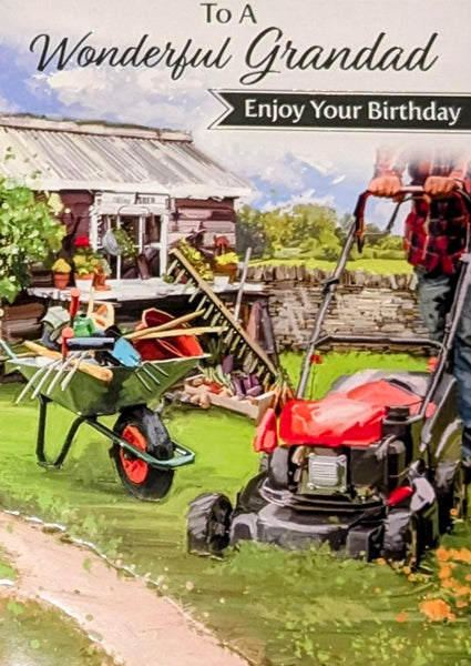 Grandad Birthday - Traditional Lawnmower