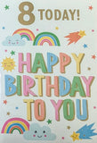 8 Girl Birthday - Rainbows Happy