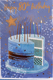 80 Birthday Male - Blue Cake