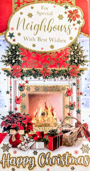 Neighbours Christmas - Slim Traditional Fireplace & Gifts