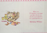 2 Girl Birthday - Bear lying down