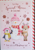 Niece Christmas - Cute Snowman Pink