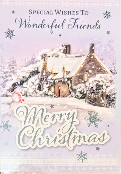 Friends Christmas - Traditional Snowy Scene Merry