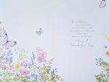 Open Female Birthday - Traditional Flowers & Words Green