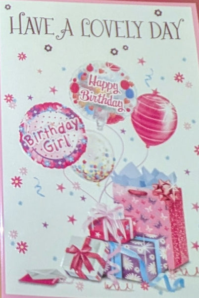 Open Female Birthday - Gift & 4 Balloons