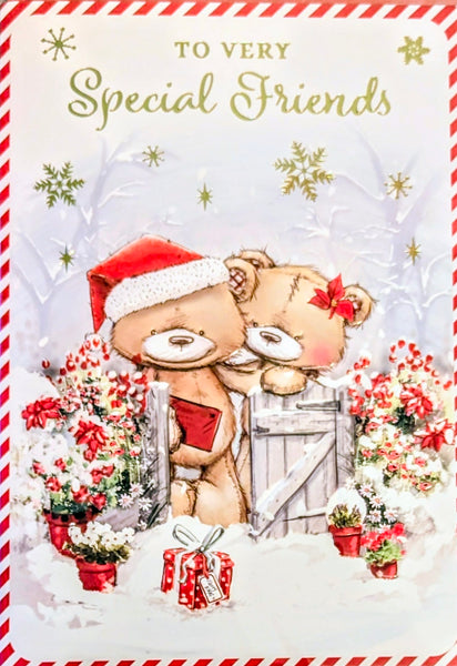 Friends Christmas - Cute Bears At Gate