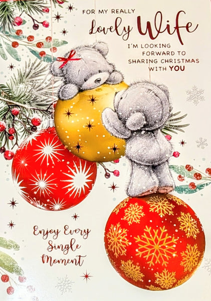 Wife Christmas - Large Cute Bears & Baubles
