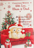 Mum & Dad Christmas - Cute Bears sat on sofa
