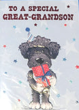 Great Grandson Birthday - Cute Dog With Gift