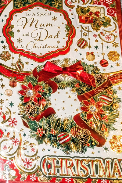 Mum & Dad Christmas - Large 8 Page Traditional Wreath