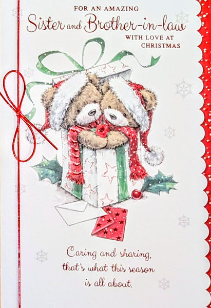 Sister & Brother In Law Christmas - Cute Bears In Gift Box