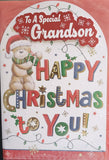 Grandson Christmas - Cute Bear and Words