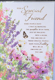 Friend Birthday - Traditional Butterfly and Words
