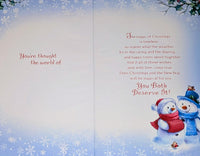 Daughter & Son In Law Christmas - Cute Snowman Words