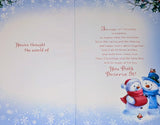 Daughter & Son In Law Christmas - Cute Snowman Words