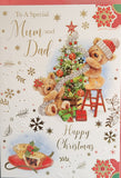 Mum & Dad Christmas - Cute Bears and Tree