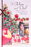 Mum & Dad Christmas - Traditional Fireplace & Stockings