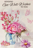 Get Well Soon - Flowers In Glass Vase