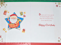 Great Grandson Christmas - Santa With Blue Star