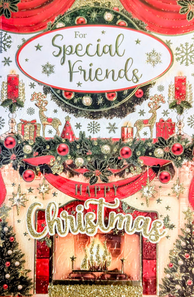 Friends Christmas - Traditional Fireplace & Garland