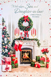 Son & Daughter In Law Christmas - Traditional Fireplace & Wreath