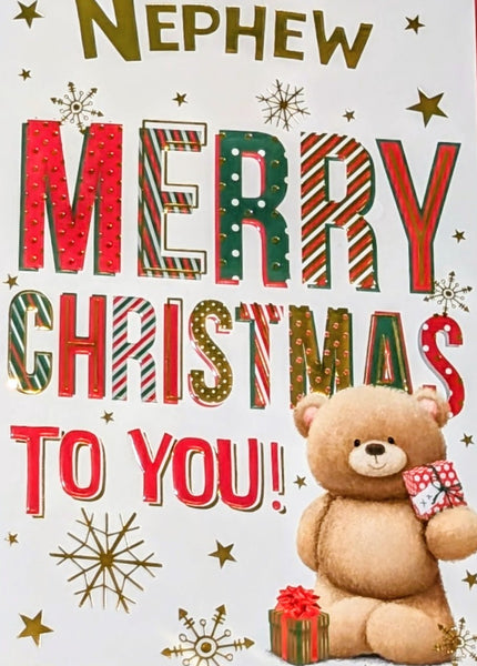 Nephew Christmas - Cute Bear Merry