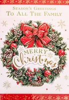 To All The Family Christmas - Traditional Wreath Merry
