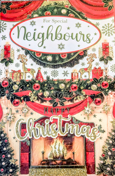 Neighbours Christmas - Traditional Fireplace & Garland